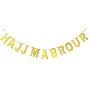 608287 Guirnalda de Globos con Diseño de <span class=keywords><strong>Mezquita</strong></span> y Luna, con Pancarta Dorada con Purpurina 'Hajj Mabrour' - Decoración para <span class=keywords><strong>la</strong></span> Celebración <span class=keywords><strong>Islámica</strong></span> del Eid Al-Adha - Product Image 1