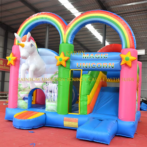 Château gonflable commercial à prix d'usine, en PVC écologique, avec toboggan combiné pour parc de jeux gonflables, capacité 300-500 kg - Product Image 3