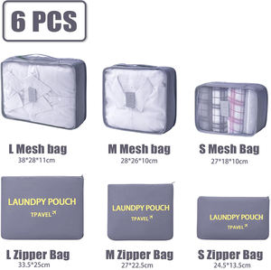 <span class=keywords><strong>Set</strong></span> di 6 Cubi Organizzatori da Viaggio con Chiusura a Cerniera, Riutilizzabili e Leggeri, <span class=keywords><strong>per</strong></span> Valigie e Borse da Viaggio - Product Image 2