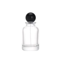 Flacon de parfum noir dégradé de luxe, atomiseur en verre à bouchon rond pour emballage cosmétique haut de gamme