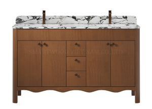 Mueble de Baño de Estilo Antiguo de Alta Gama con Lavabo de Cerámica para Hotel y Apartamento - Product Image 4