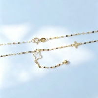 Collier Lariat en Or Massif 18K (AU750) en Forme de Y avec Trèfle à Quatre Feuilles, Réglable, pour Femme, Bijoux en Or, Vente en Gros