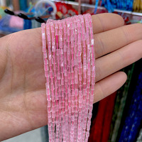 Perles en vrac de pierres précieuses, tubes cuboïdes rectangulaires 2x4mm en Améthyste naturelle et Quartz rose, marque Tactful, 15 pouces/38cm pour la création
