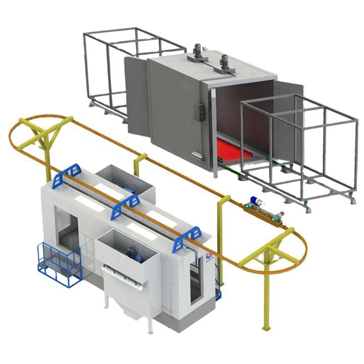 Ailin Automatic Spray Tunnel Pretreatment Powder Coating Line With ...