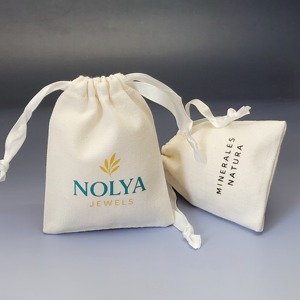 Custom Logo Cotton Jewelry <b>Drawstring</b> <b>Bag</b> for Women Luxury Organize Wedding Gift <b>Makeup</b> Packaging Candy Pouches - Product Image 4