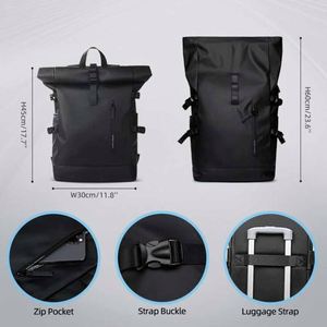 Custom Multi-Function <b>Roll</b> Top <b>Backpack</b> Lightweight Oxford Material USB Waterproof Large Travel Hiking Bag for College School - Product Image 5