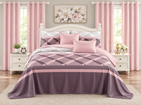 Ensemble de draps de lit 8 pièces, fabrication directe d'usine, OEM ODM, avec rideaux assortis, motifs multiples, pour lits Queen et King, literie de chambre à coucher