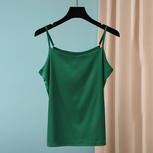 Women Elastic Slim Fit Camisole Top Solid Color Seamless Polyester Inner Layer Base Layer Formal Summer 2025 - Product Image 3