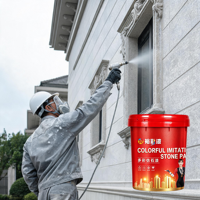 Revêtement liquide imperméable anti-âge effet pierre colorée, résistant à la décoloration, fini mat pour peinture acrylique d'émulsion pour façades