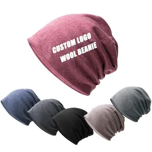 Berretto con cappuccio in Cashmere lavorato a maglia invernale cappelli con Logo personalizzato in misto lana