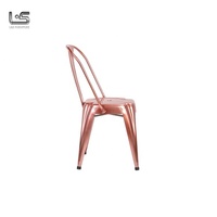 Chaise en métal industriel, chaise empilable brillante pour restaurant et café, chaises en métal industriel vintage à vendre