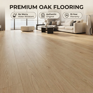 Plancher en bois massif en chêne blanc naturel avec isolation phonique pour la conception de chambres à coucher et de salles d'étude silencieuses - Product Image 1