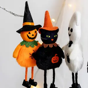 Cute holiday party pumpkin ghost witch scary halloween plush Doll decoration accessories halloween party supplies for bar