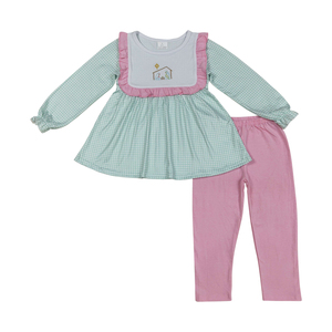 Pascua impreso dibujos animados seda Terry manga larga pantalones rosas niñas pijamas conjunto niño Niñas Ropa Boutique caliente - Product Image 4