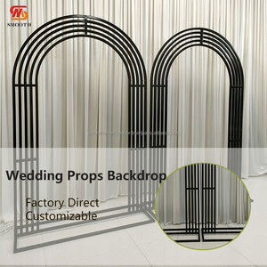 SMOOTH 2024 NEW Black Metal <b>Backdrop</b> <b>Stand</b> Wedding Arch <b>Stand</b> Black for Wedding Decoration - Product Image 2