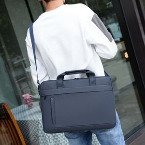 Maletín para Portátil Impermeable y Ligero, Maletín Ejecutivo de 15.6 Pulgadas, Elegante y Delgado, de Tela y Cuero de Lujo - Product Image 5