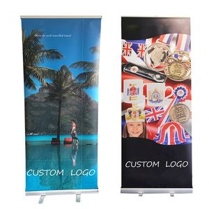 Custom logo Easy Install <b>Roll</b> up Banner Stand Aluminum Pull up Floor Stand for Advertising - Product Image 1