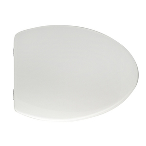 Siège de toilette blanc, longueur 50,5 cm, charnières à boucle pour personnes âgées, utilisation avec un bidet - Product Image 1