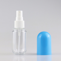 Flacon de pulvérisation en plastique PET macaron couleur pilule capsule en forme de voyage taille blanc rose bleu emballage cosmétique bouteille de pompe à brouillard fin