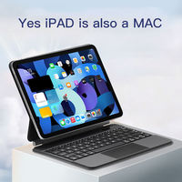 Clavier intelligent sans fil rétroéclairé portable avec pavé tactile magique pour tablette iPad 9.7 iPad 10.2 - 12.9 iOS Apple Mac Android Windows