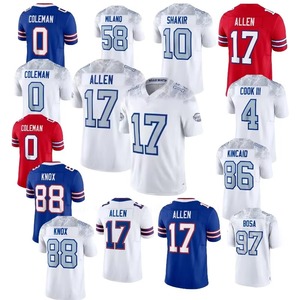 Búfalos al por Mayor # 17 Allen # 0 Coleman # 4 CookIII # 10 <span class=keywords><strong>Shakir</strong></span> # 18 Cooper # 97 Bosa # Camiseta de Fútbol Americano Bordada 86 Kincaid - Product Image 1