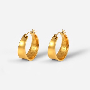 ต่างหูห่วงหนาหรูหราสำหรับผู้หญิง สแตนเลสสตีล XRJewelry เหมาะสำหรับวันครบรอบ สวมใส่ได้ทั้งแบบลำลองและแบบสปอร์ต - Product Image 1