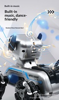 Robot chien électronique intelligent télécommandé à 8 roues avec lumières et musique, voiture de cascade RC pour enfants