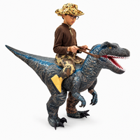 Costume gonflable de Velociraptor, tenue de dinosaure portable, taille 1,2 m, durable, pour festivals et défilés en extérieur, facile à utiliser