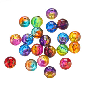 Acrylic Round <b>Beads</b> 8mm Transparent Colored Loose <b>Beads</b> For DIY Jewelry Making Craft Supplies - Product Image 1