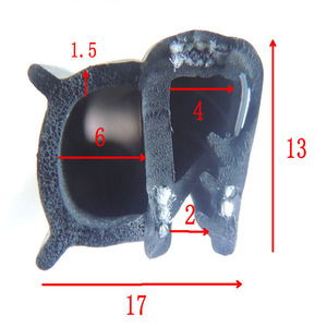 Tira de Sellado en Forma de U, Banda de Sellado para Bordes de Gabinetes de EPDM, 17x13x2mm, Pieza Estándar Hecha a Medida para Embalaje de Muebles - Product Image 1