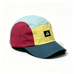 ACE Color Block 5 Panel Canvas Camp Cap Quick Dry Lightweight Adjustable Sports Outdoor Streetwear Camp <b>Hat</b> for Men Women - Product Image 2