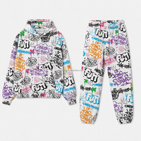Ensemble de sweat-shirts pour hommes, ensemble de pantalon de survêtement et de sweat-shirt, imprimé sur toute la surface, ensemble de survêtement 2 pièces pour hommes, automne-hiver