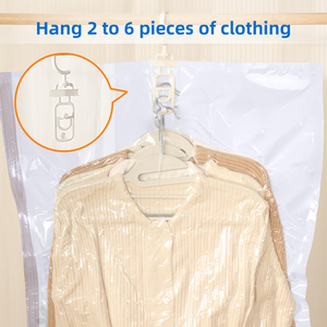 スペース節約クローゼット寝具セット用空気真空吊り収納バッグ再利用可能 - Product Image 2