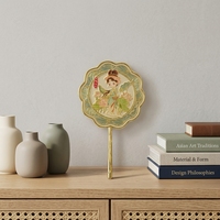 Miroir de table pliable en métal de style princesse européenne vintage avec poignée, miroir de maquillage compact portable pour coiffeuse et voyage