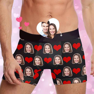 Calzoncillos bóxer personalizados con estampado facial por sublimación, blancos, de poliéster para hombre, para dropshipping - Product Image 2