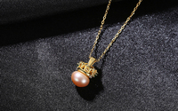 Collier pendentif en argent sterling S925 pour femmes, mode japonaise et coréenne, couronne minimaliste incrustée de diamants et de perles