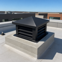 Grille de ventilation carrée à économie d'énergie avec lames en aluminium et acier inoxydable, résistante aux intempéries, pour évacuation naturelle de l'air, idéale pour usage commercial