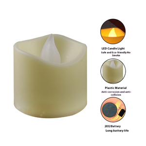 Bianco tremolante candele a <span class=keywords><strong>LED</strong></span> senza fiamma a batteria pilastro elettronico a lume di candela decorazione per la casa e matrimoni - Product Image 5