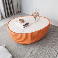 Modernes Schlichtheit-Design Kleiner Wohnzimmertisch für Apartments Unregelmäßig Gänseei-förmiger Kreativer Steinplatten-Couchtisch
