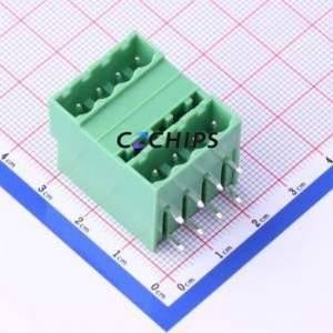 KF2EDGRH-5.08-2*4P Plug-in Terminal Block Bent Lead Through Hole,P=5.08mm Board-to-Board / Socket - Closed 2x4P 5.08mm Green - Product Image 1