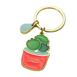 Porte-clés en gros en forme de cactus - Pendentif réaliste en métal, porte-bonheur pour clés de voiture - Product Image 1