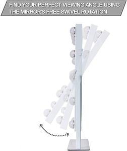 Factory Wholesale White/Black Single-Sided Metal/Glass Lighting Square Vanity <b>Mirror</b> <b>Tabletop</b> 360 Degree Rotation Makeup <b>Mirror</b> - Product Image 2