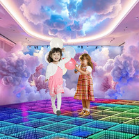 Piste de danse interactive LED portable de haute qualité 2026 pour jeux d'enfants, piste de danse en verre transparent