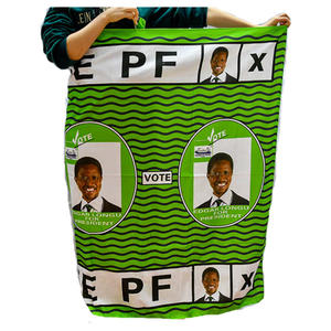 2020 Campaña electoral Diseños de vestido Kanga para tela de algodón con estampado africano para el voto de Zambia - Product Image 1