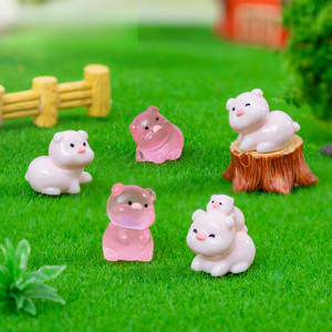 <span class=keywords><strong>Petit</strong></span> cochon lumineux mignon de dessin animé Weij, décoratif, pour micro-paysage, mini-voiture, bureau, petits ornements - Product Image 2