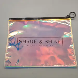 Laser PVC Bag With Your Own Logo Printed Jewelry Bag With Zipper Holographic PVC Bag