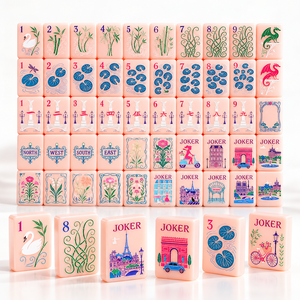 Elegante juego de mahjong parisino con diseño de cisne, lirio y azulejos artísticos de monumentos, ideal para fiestas de chicas, despedidas de soltera y el tiempo del té de la tarde. - Product Image 4