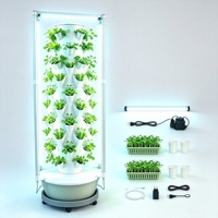 Tour hydroponique à 10 étages et 80 trous avec éclairage LED, système de culture vertical sans terre