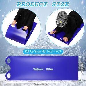 Léger en plastique HDPE Snowboard traîneau hiver pliable Flexible neige curseur tapis volant tapis rouleau pour adultes traîneaux neige Tubes - Product Image 5