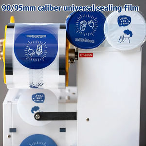 Película de Sellado para Té con Leche, Papel y Plástico de Doble Uso, LOGO Personalizado, Vasos de Papel y Plástico, Tienda de Té con Leche, Calibre 90/95, Comercial - Product Image 4